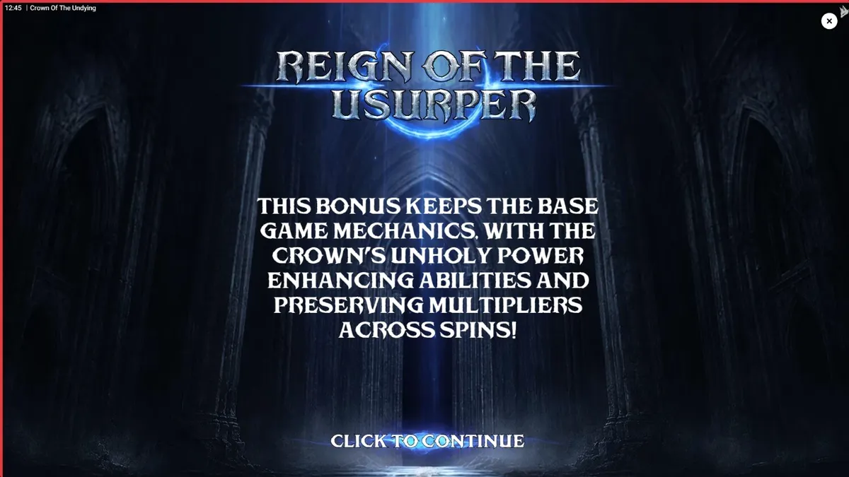 Dark fantasy gothic ruins and ethereal glowing symbols in Crown of the Undying slot